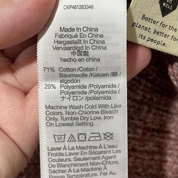 Madewell Millcrest Cropped Pullover Sweater Pink Chunky Knit Scoop Neck Large - Picture 5 of 5